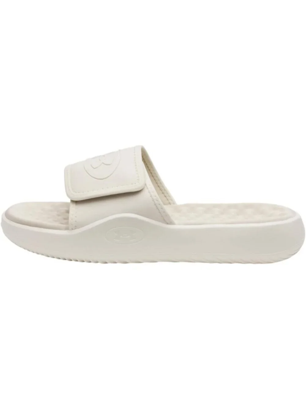 Men's Beige Solid Ignite Pro Slide Comfort Soft Rubber Slip On Flat Sandal Shoes
